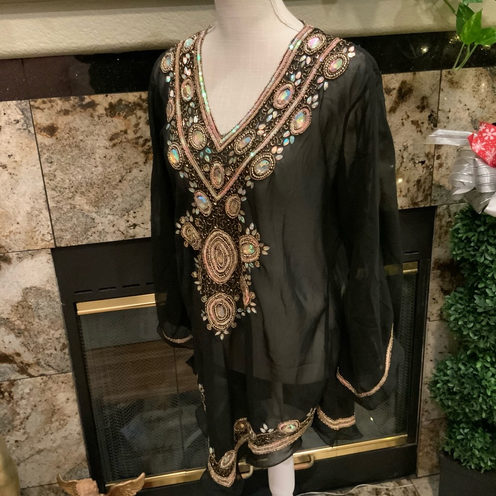 ASHA  Sparkling Luxury Embellished swim suit cover